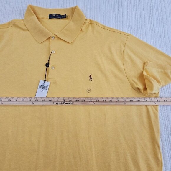 Polo Ralph Lauren 100% Cotton Polo Shirt Men's 4XLT Yellow NEW Flesh Pony NWT - Picture 14 of 16